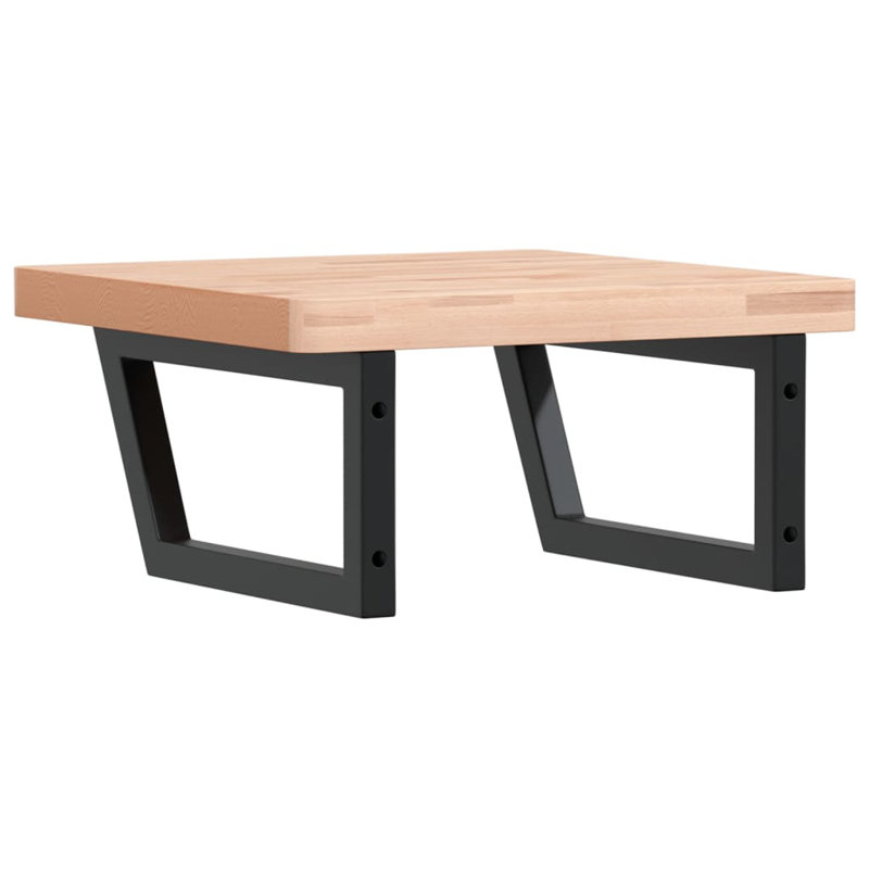 Aricely 50cm Solid Wood Bathroom Vanity Top, Beech/Black