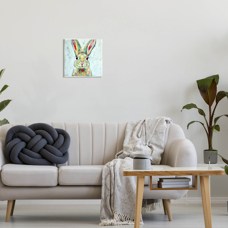 " Bunny Wildlife Modern Portrait " by Jen Seeley Painting Print