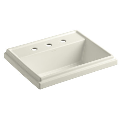 Lavabo de salle de bain rectangulaire encastré en céramique avec trop-plein Tresham®