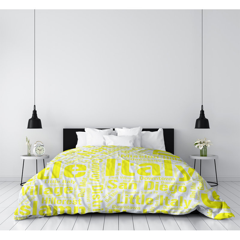 Modern & Contemporary Polyester Box Stitch Comforter, Twin Comforter, Yellow