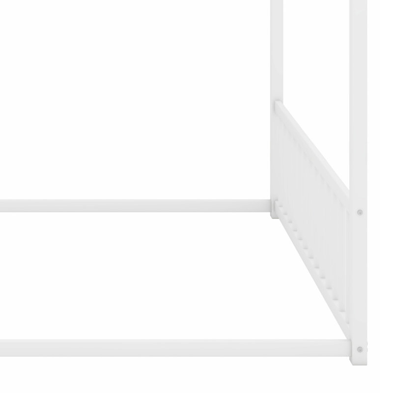 Metal House-Shaped Montessori Frame With Vertical Safety Rails​, White