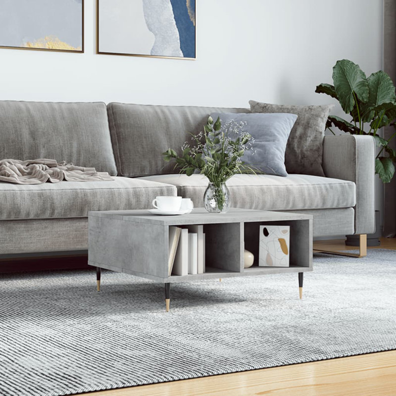 Malvoisin Coffee Table 60x60x30 cm Engineered Wood, Concrete Grey