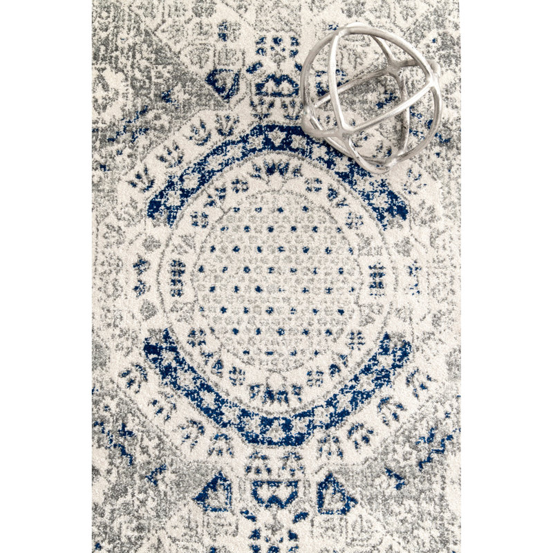 Tapis bleu performance Kristine, Rectangle 3 pi x 5 pi