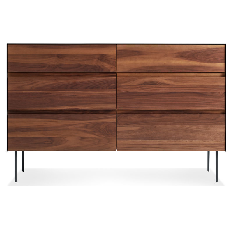 Clad 6 - Drawer Dresser, Oblivion/Walnut