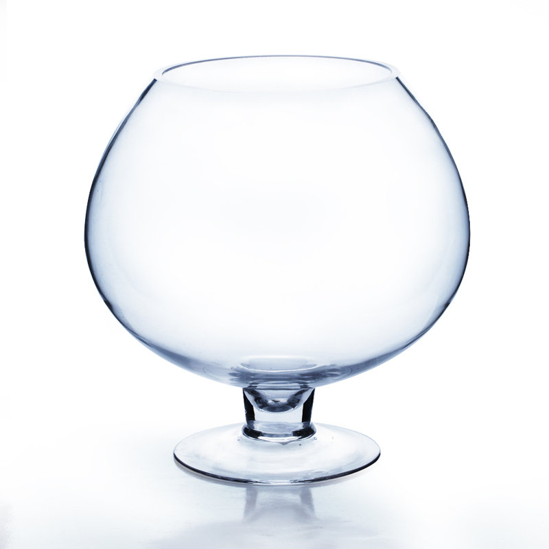 Vase de table en verre transparent Alanna, H 9 po x l 8 po x P 8 po