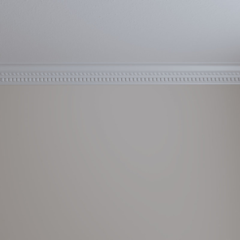 Primed White Geometric Crown Moulding Sample, 12 in