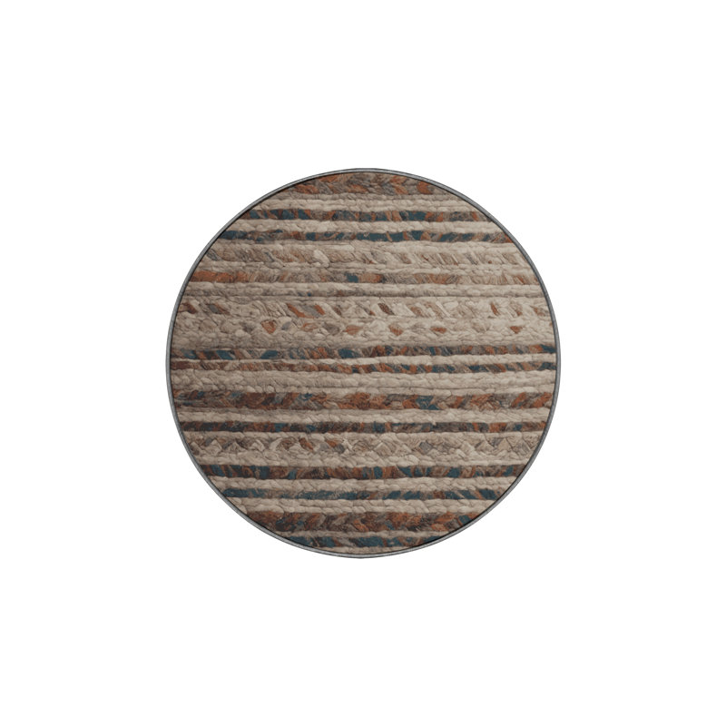 Tapis gris lavable à la machine, Rond 8 pi