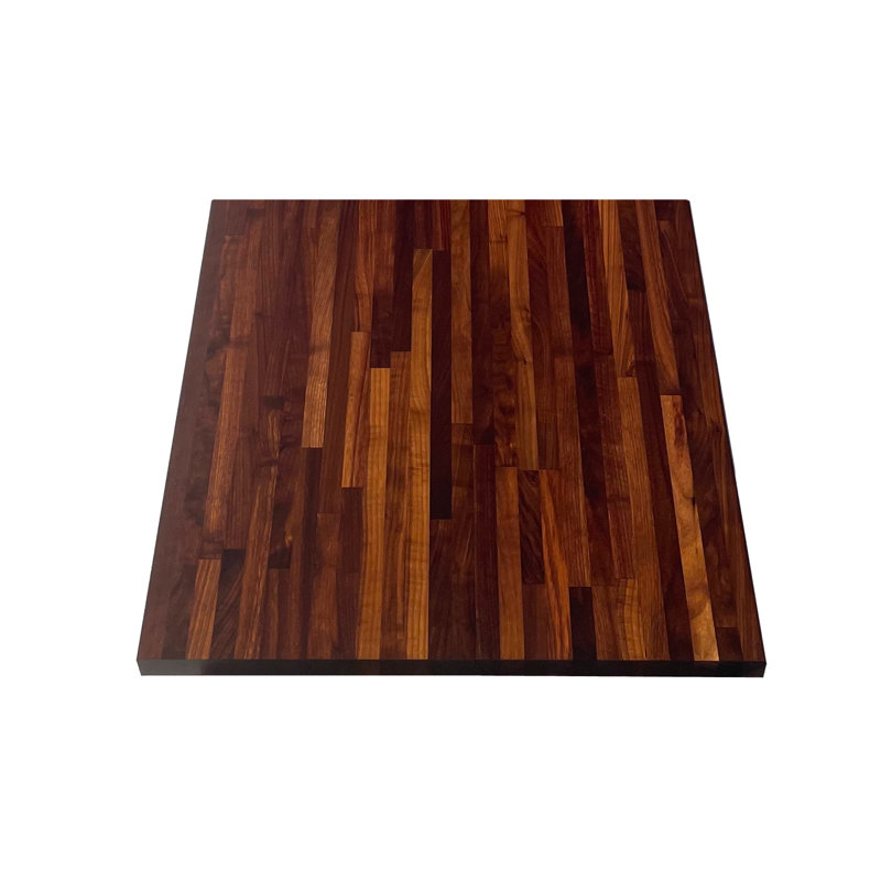 Plateau de table en bois de boucher - épaisseur 1,5 po, 36 po x 36 po, Noyer