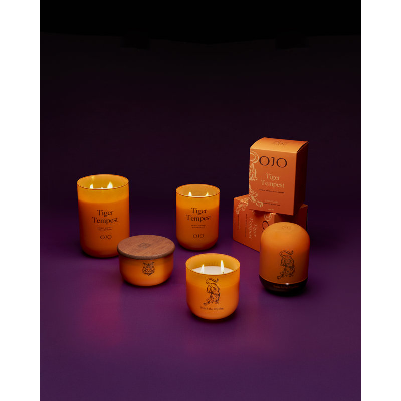  Bougie en pot de 6,75 oz Tiger Tempest Plus de 18 heures de combustion durable | Mélange de cire de qualité supérieure, parfum d'ambiance et cadeau pour les journées spéciales