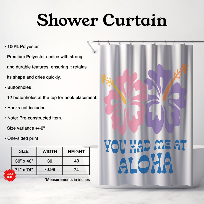 Trennan Floral Shower Curtain, H 74 po x l 71 po