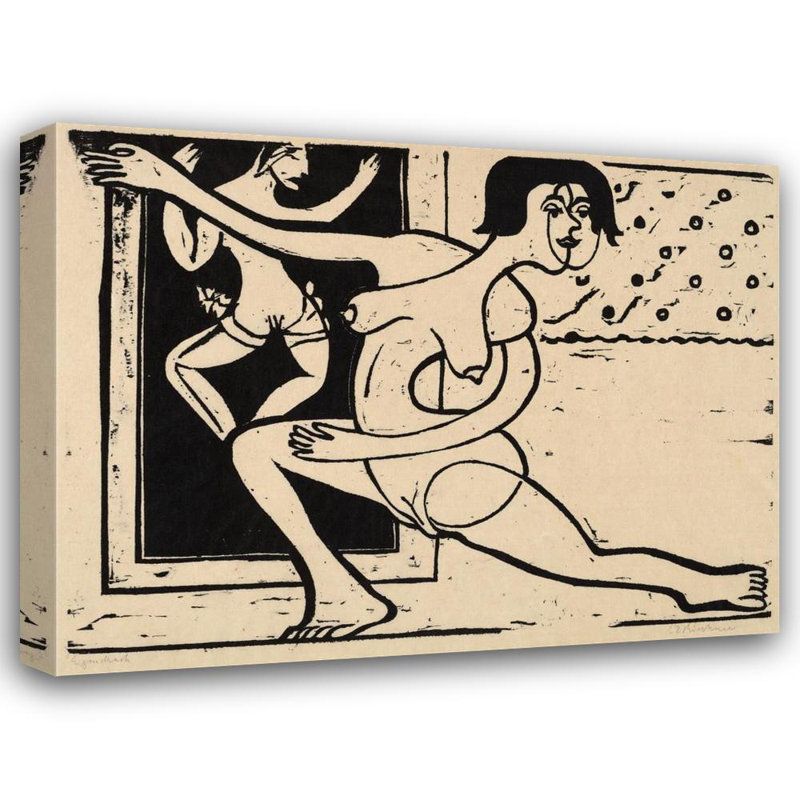 "Danseur à l'entraînement" par Ernst Ludwig Kirchner - Art mural sur toile tendue avec châssis, H 24 po x l 17 po
