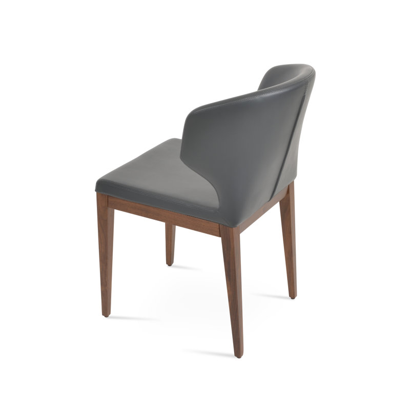 Chaise d'appoint en bois Amed, Gris, Noyer américain
