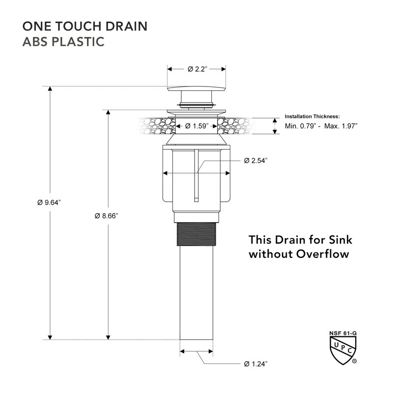 Ensemble de drain escamotable pour salle de bain avec trop-plein pour meuble-lavabo, nickel brossé
