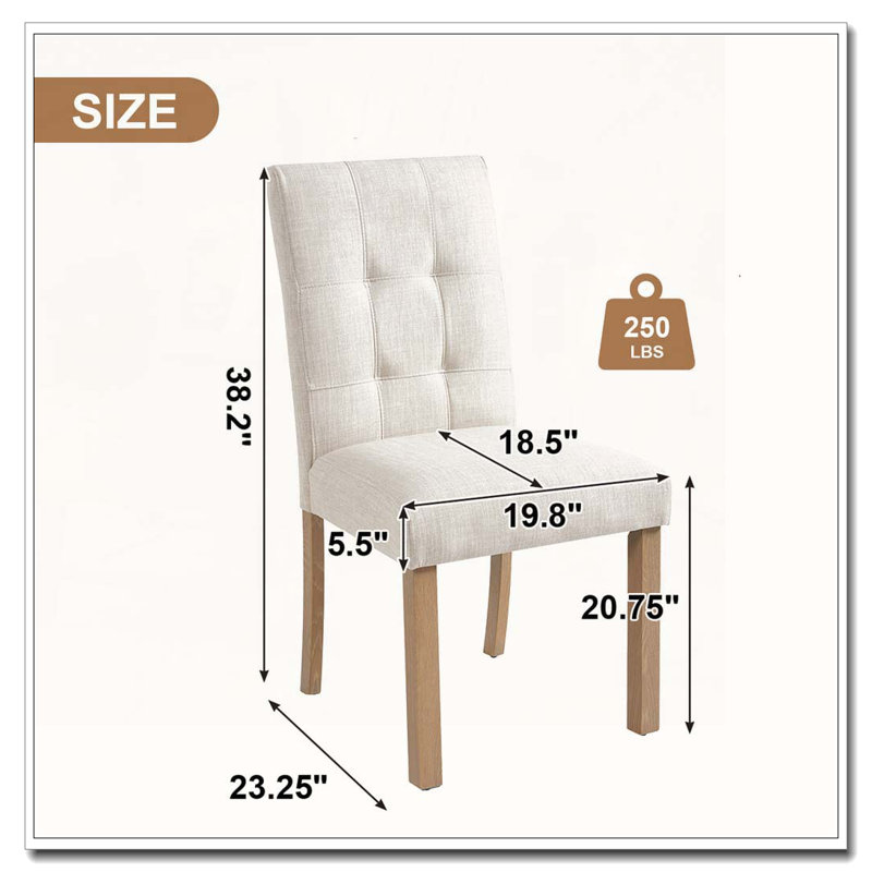 Ensemble de chaises de salle à manger en bois, Naturel + beige