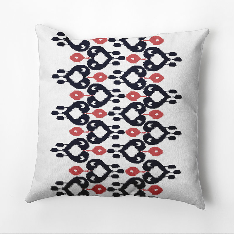 Housse de coussin d'extérieur carré Boho Chic, 20 po x 20 po, Orange et bleu marine
