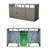 7.8' W Outdoor Trash Can Storage, Storage Shed For 3 Trash Cans Tools, Waterproof Garbage Bin Shed