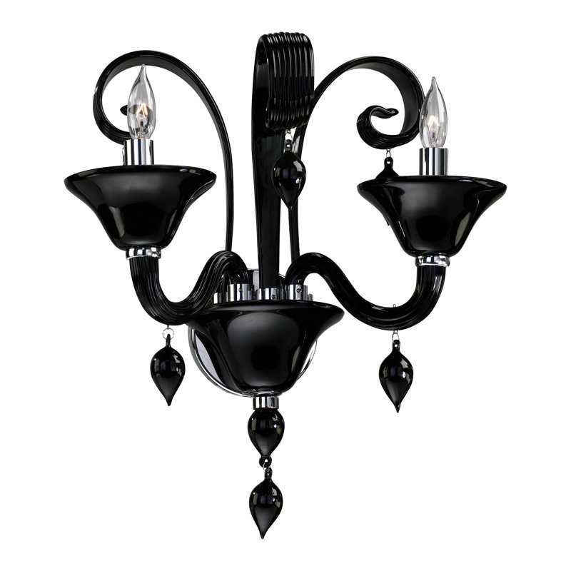 Lampe murale bougie 2 lumières Treviso, Noir
