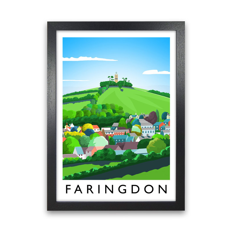 Faringdon Portrait by Richard O'Neill - Print, 34cm H x 25cm W x 3cm D, Black Framed