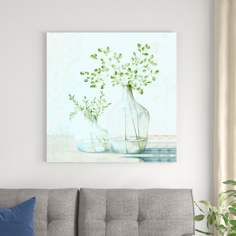 Vases avec verdure, H 36 po x l 36 po