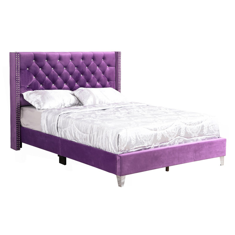 Charmant lit double mauve transitionnel, Mauve, Lit double