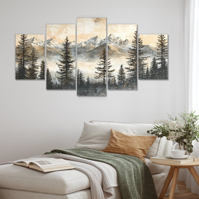 «Timber and Peaks Mountain implicity in Winter IV» - et art mural - décoration murale traditionnelle diamant