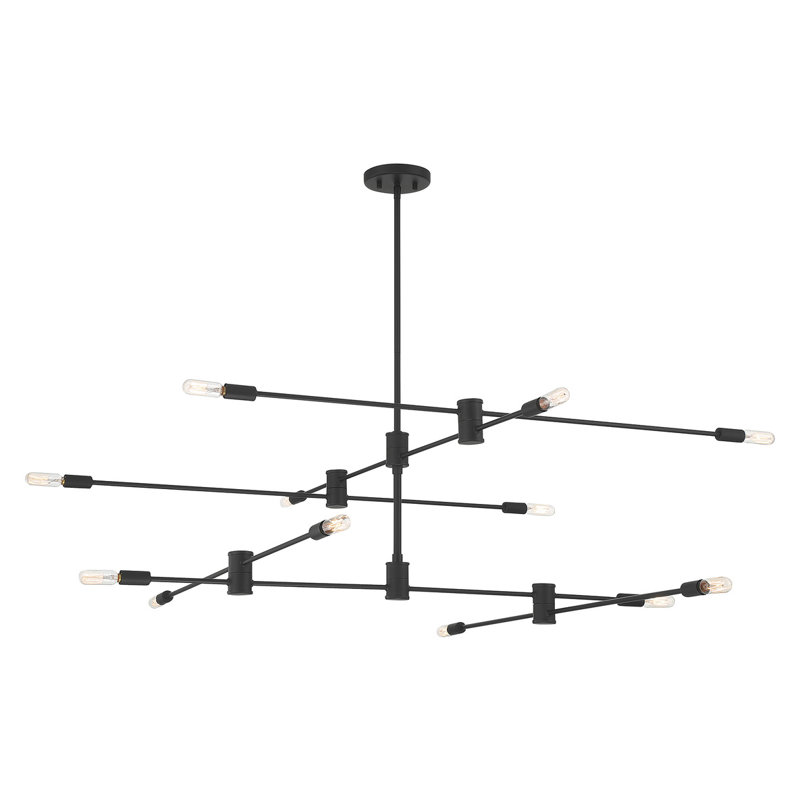 Jordy 12-Light Chandelier, Noir mat