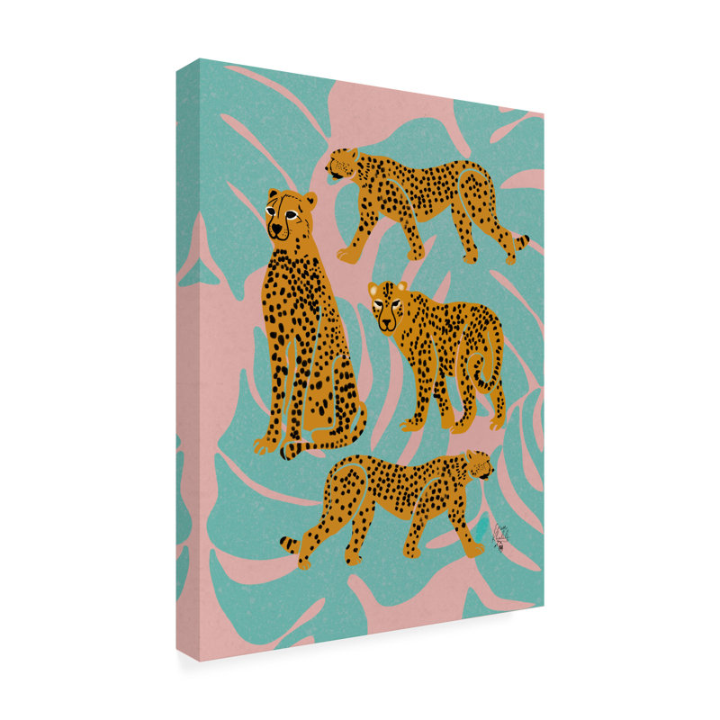 «Leopards» par Erum Khalili - reproduction sur toile tendue, H 19 po x l 14 po x P 2 po