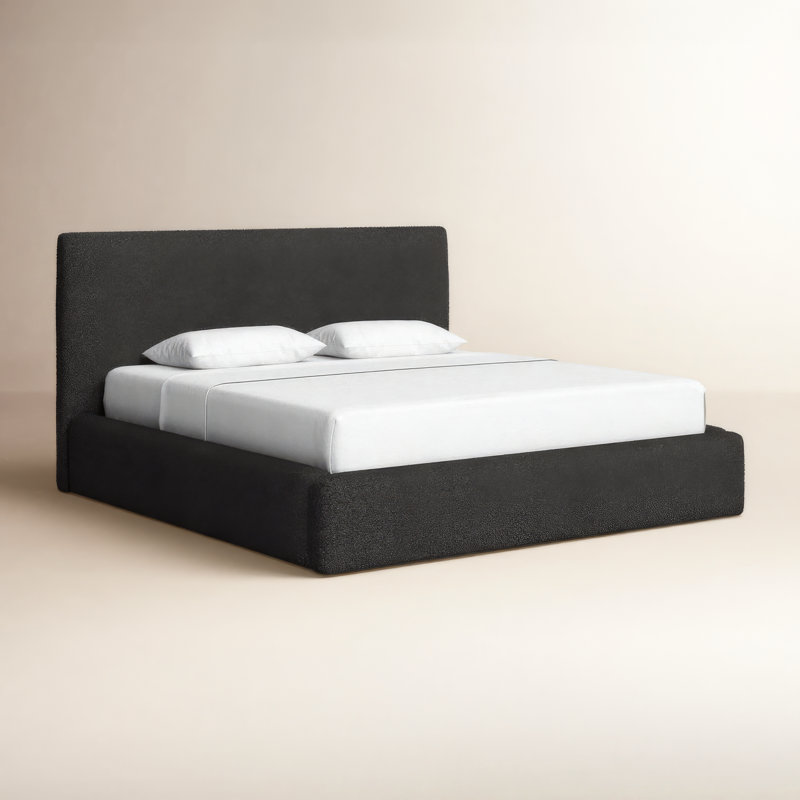 Azar Upholstered Platform Bed, Queen, Lisbon Charcoal