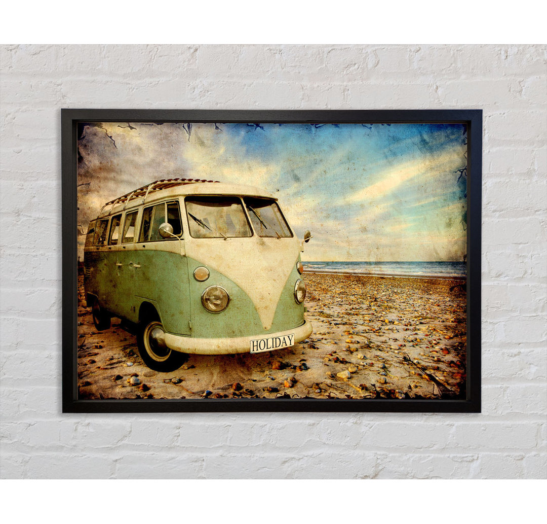 Surfs Up VW Camper Van Gerahmter Druck