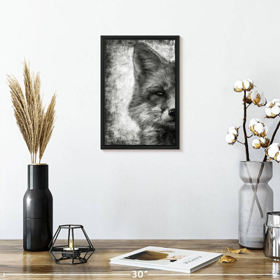 Visage de renard noir et blanc