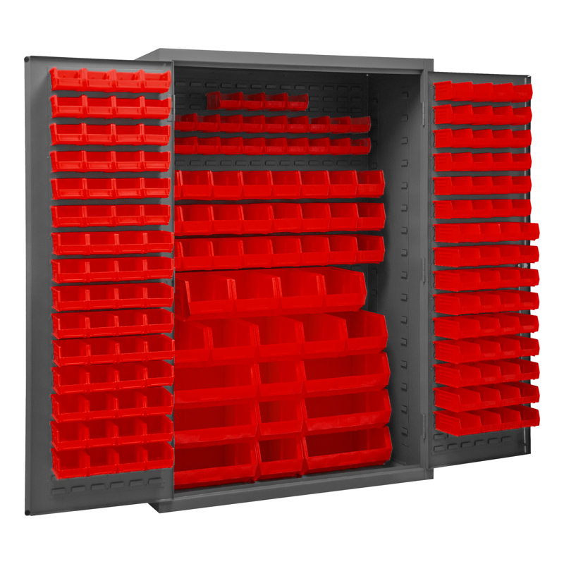 Pluto Single Storage Cabinet ( 72'' H x 48.13'' W x 24.25'' D), Red