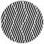 Tapis intérieur et extérieur rond lavable noir et blanc 8 pi HomeRoots