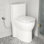 Toilette compacte une pièce pour salle de bain de petite taille 19 po Los Flexi, avec jupe haute à double chasse 1,0 / 1,28 GPF, siège à fermeture en douceur, siège brut de 12 po