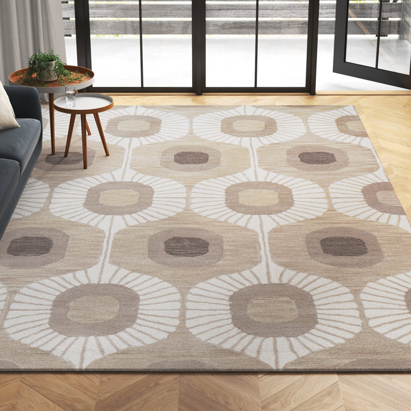 Hemmer Hand Tufted Wool Moroccan Indoor Rug, Rectangle 3'6" x 5'6"