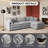 Eyisean 102" Chenille Modular Sectional Sofa with Ottoman, 3-Seater L Shape Cloud Couch with Upholstered & Pillow, Comfy Sleeper Sofa for Living Room, Bedroom, Office, Apartment, Easy Assembly-1043741547