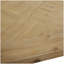 Table de salle à manger en bois sculpté à motif géométrique brun avec base en métal noir