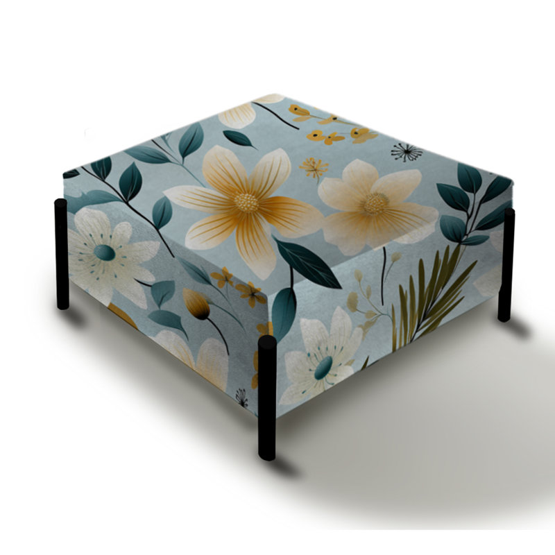 Grand repose-pieds scandinave Garden Flower Whirl III - Floral