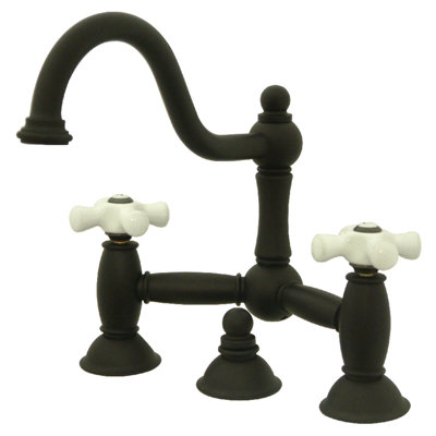 Robinet de salle de bain pont à deux poignées à fixation sur le comptoir à 3 trous Kingston
