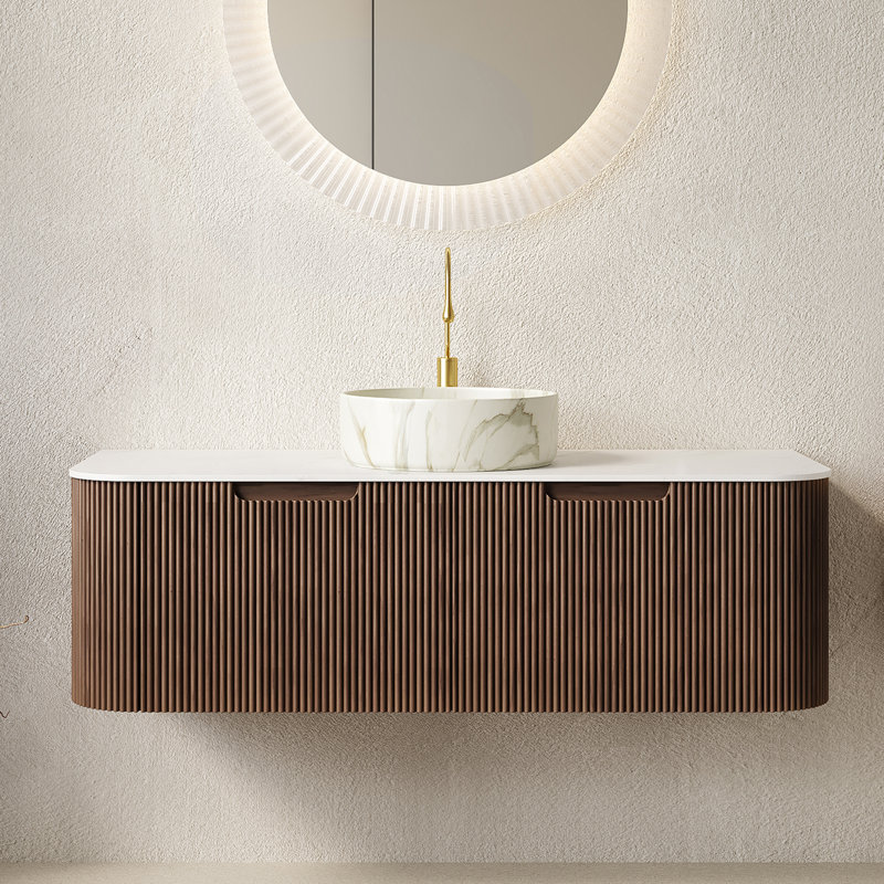 Dessus de meuble-lavabo 48 po, Dark Walnut, 48" W, White