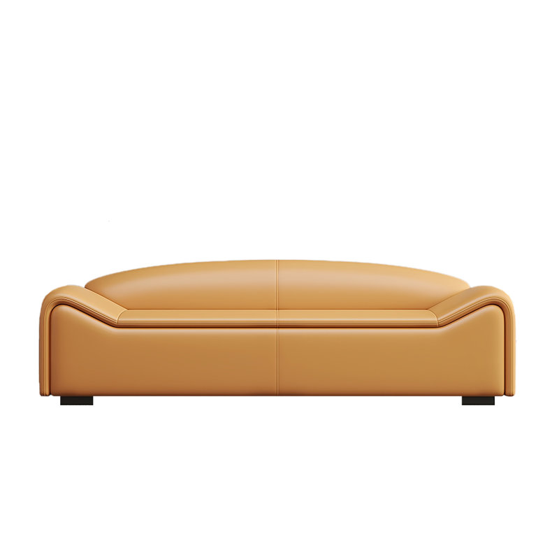 Banc rembourré en cuir Cardon, H 23,62 po x l 70,86 po x P 19,68 po, Orange