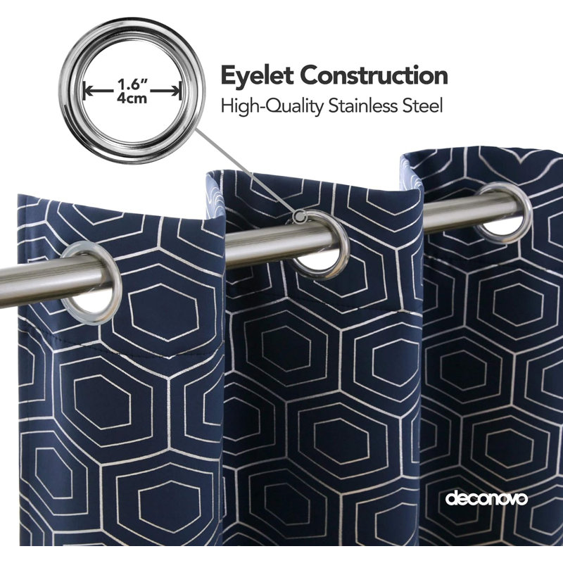 Blackout Curtain Pair, 117cm wide x 183cm high, Dark blue