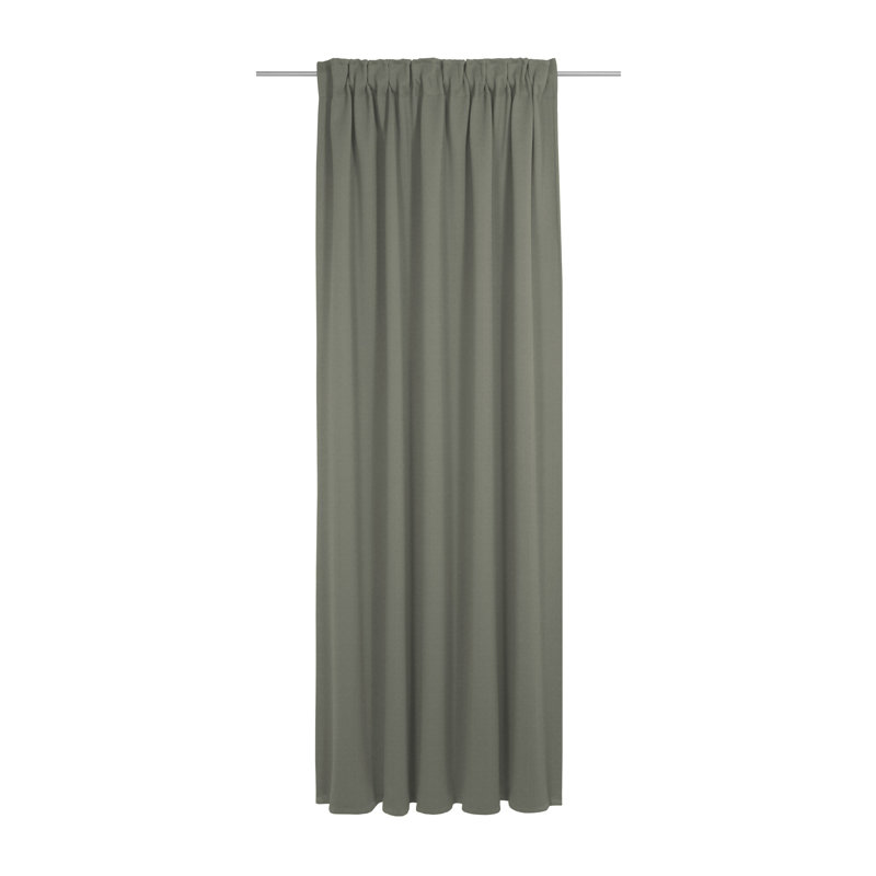 Uni Collection 100% Cotton Room Darkening Curtain Single Panel, Olive, 142cm wide x 405cm high