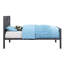 Lit simple moderne avec finition bronze industriel et structure en métal, style industriel, lit à lattes sans sommier requis, bronze industriel, design pour chambre à coucher,