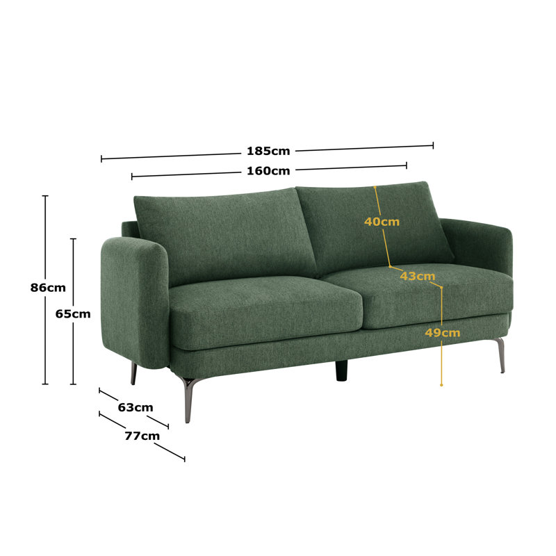 Demarkus 3 Seater Sofa, Green