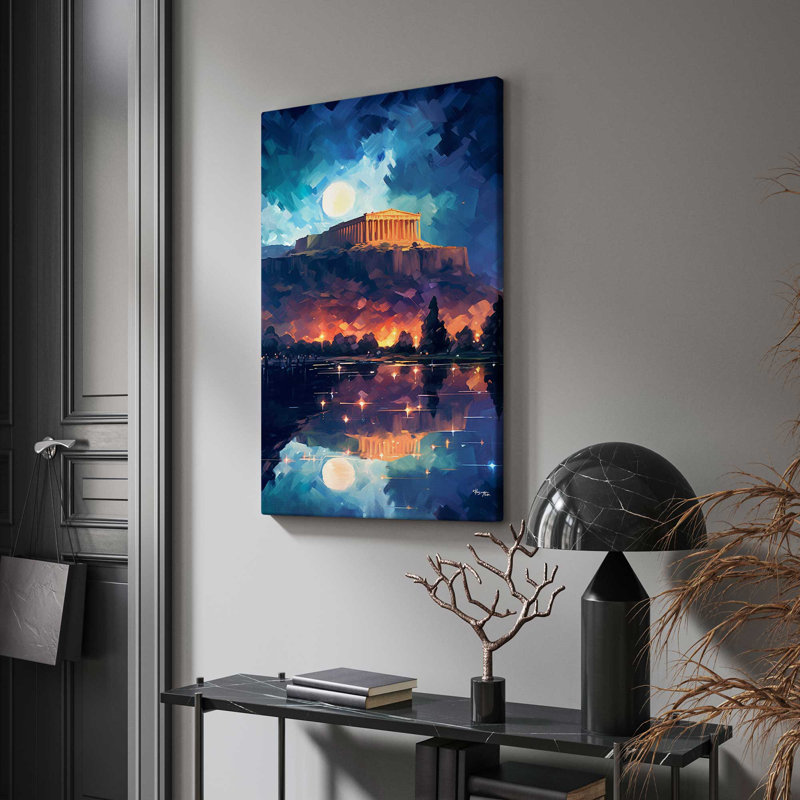 Parthénon, Athènes, Grèce - peinture sur toile tendue, H 48 po x l 28 po x P 1,5 po