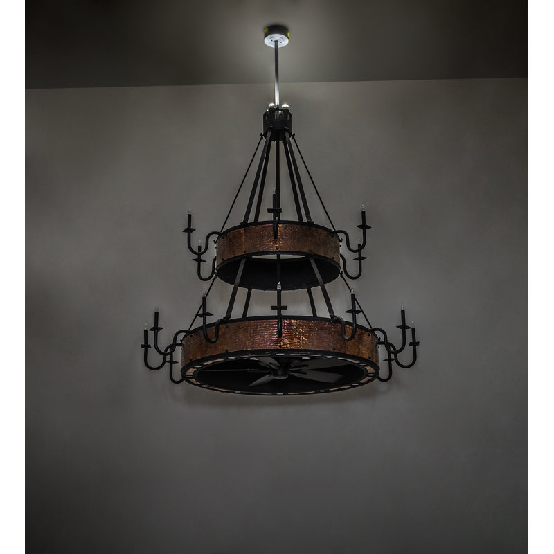 62" Wide Costello 18 Light Two Tier Chandel-Air, 75" H x 72" W x 72" D
