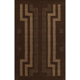 Hand Tufted Wool Geometric Area Rug in Brown