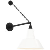 Thomas O'Brien, "Academy 17.5" Anchored Mack Barn Light in Matte Black with 16" Soft Copper Bowers Shade