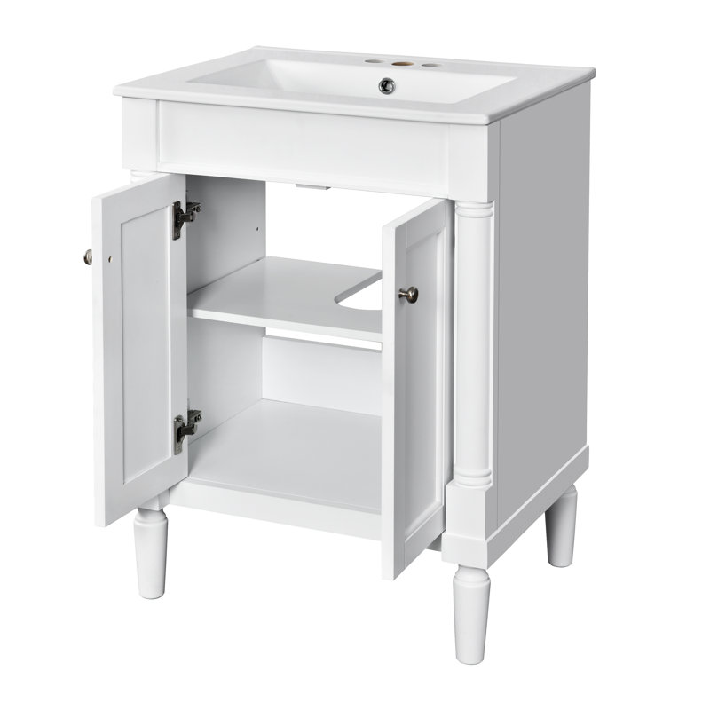 Meuble-lavabo 24 po avec lavabo supérieur, Blanc