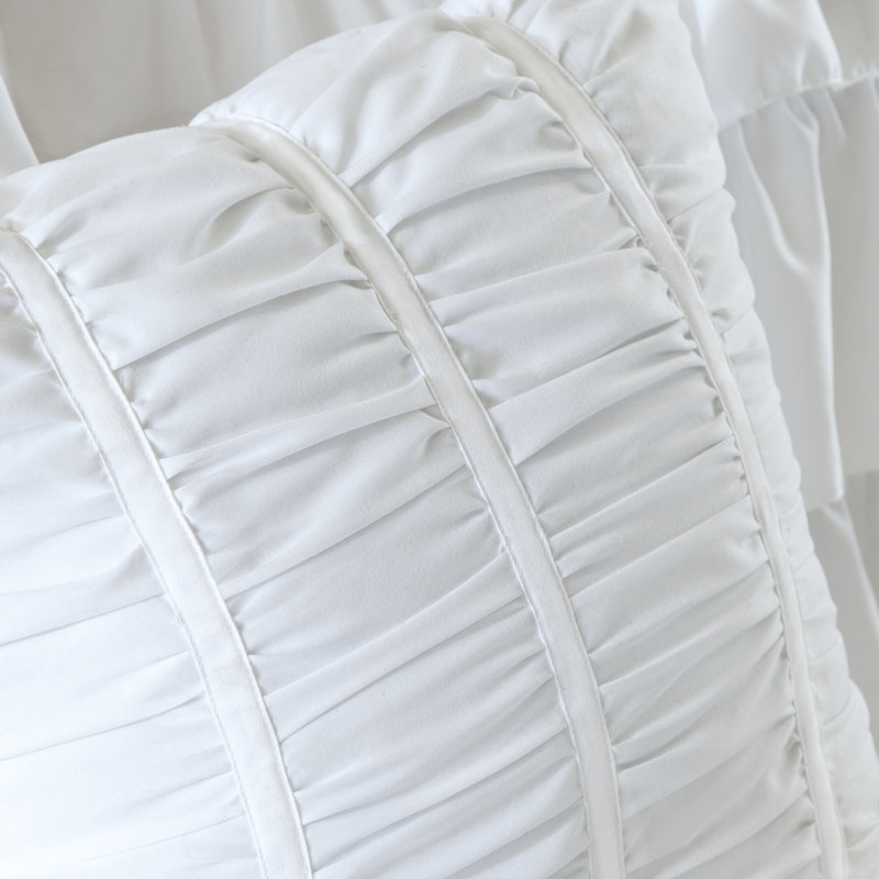 Blush Microfiber Ruffle Reversible Full Comforter Set
